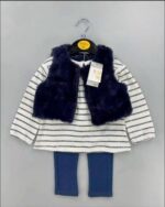 Ensemble 3 pcs body longue manche et leggins et  gilet – Image 2