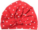 Bonnet Turban en coton pour bébé fille, – Image 4