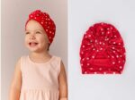 Bonnet Turban en coton pour bébé fille, – Image 3