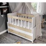 Lit berceau Bébé avec Tiroir à Roulette 120x60 avec matelas – Image 2