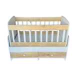 Lit berceau Bébé avec Tiroir à Roulette 120x60 avec matelas