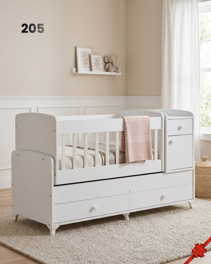 Berceau évolutif bois naturel, lit bébé