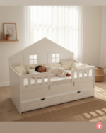 Lit enfant forme maison-berceau en bois – Image 3