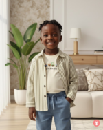 Ensemble garçon madras longue manche et pantalon – Image 5