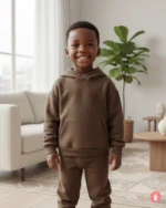 Ensemble garçon pull & jogging coton uni. Confortable et stylé pour enfant.