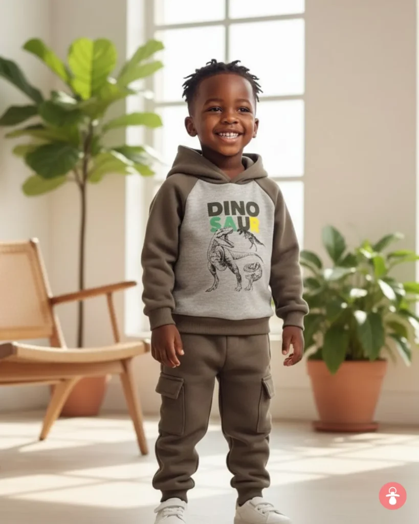 Ensemble garçon pull & jogging molletonné motifs coton doux, tenue enfant confortable