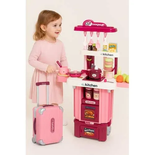 Jouet cuisine Kitchen Chef pour enfants, set d'ustensiles et aliments factices, jeu d'imitation