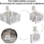 Parc de jeux basketball pour bébé, aire de jeux intérieure/extérieure, jouet éducatif avec panier.