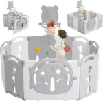 Parc de jeux basketball pour bébé, aire de jeux intérieure/extérieure, jouet éducatif avec panier.