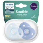 Tétine double Philips Avent 0-6 mois, débit lent, silicone souple pour biberon.