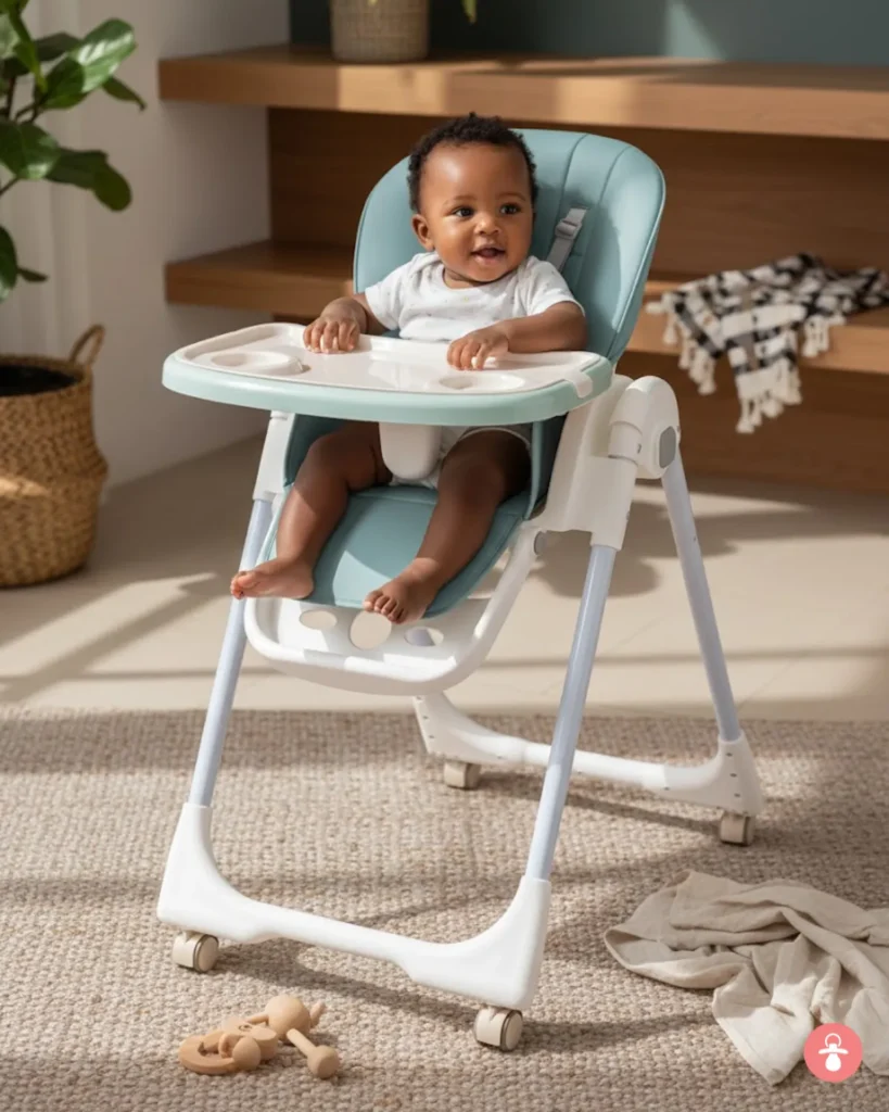 Chaise haute Kidilo évolutive pour bébé, repas et jeux, design moderne, confortable et sécurisée