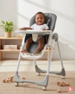 Chaise haute Kidilo évolutive pour bébé, repas et jeux, design moderne, confortable et sécurisée