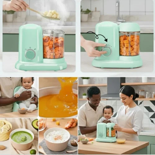Robot Baby Cook mixeur : préparez des repas sains pour bébé. Cuisson vapeur, mixage, réchauffage.
