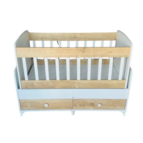 Berceau bébé bois blanc avec tiroir de rangement, lit bébé évolutif et pratique