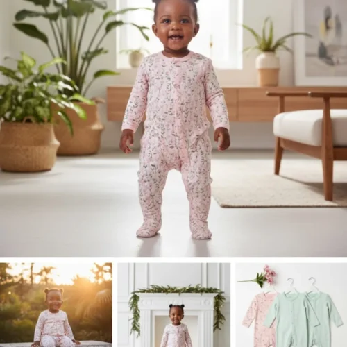 Lot 3 grenouillères bébé coton bio, ensemble pyjama fille/garçon, body manches longues doux, tenue naissance confortable