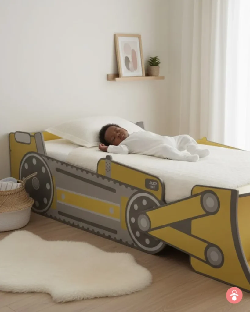 Berceau buldo blanc, lit bébé évolutif avec barreaux, design moderne pour chambre d'enfant