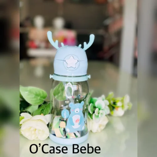 Gourde Zhibo Cup bleue, sans BPA, réutilisable, pour enfants et adultes, idéale pour sport et voyage.