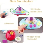 Mobil musical veilleuse bébé avec sons apaisants, peluches douces, idéal pour la chambre d'enfant.