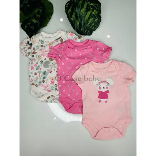 Lot de 3 bodys bébé coton bio blanc et motifs étoiles, confort et douceur pour nouveau-né