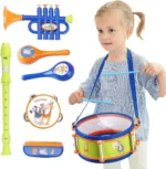 Jouet musical instruments pour bébé : piano, xylophone, tambour, hochet pour éveil musical
