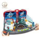 Jouet hockey play set pour enfants, incluant bâtons et palet, jeu d'intérieur/extérieur.