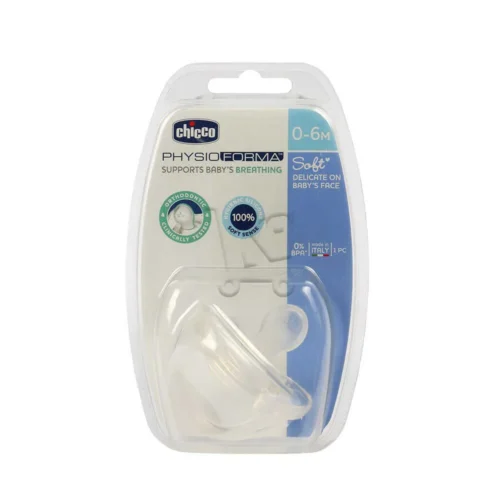 Sucette physiologique Chicco rose, 0-6 mois, orthodontique et sans BPA pour bébé