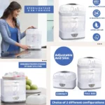 Stérilisateur Chicco 2 en 1 pour biberons et accessoires, vapeur rapide et efficace