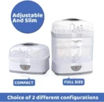 Stérilisateur Chicco 2 en 1 pour biberons et accessoires, vapeur rapide et efficace