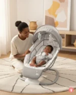 Balancelle Mastela 3 en 1 blanche, transat bébé évolutif, jouets, musique, confort pour nourrissons