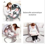 Balancelle Mastela 3 en 1 blanche, transat bébé évolutif, jouets, musique, confort pour nourrissons
