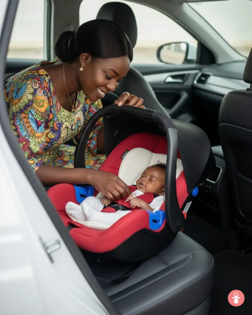 Maxi-cosy gris pour bébé, siège auto groupe 0+, confortable et sécurisé.