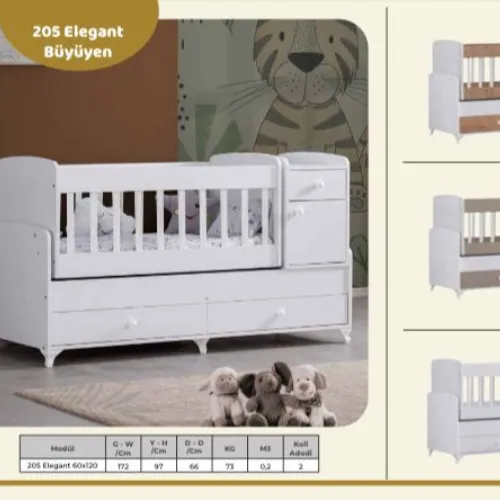 Berceau évolutif bois naturel, lit bébé transformable en lit junior, style scandinave, Ocasebebe