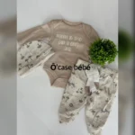 Ensemble 4pcs Quiltex naissance : body, pyjama, bonnet, moufles coton doux pour bébé garçon.