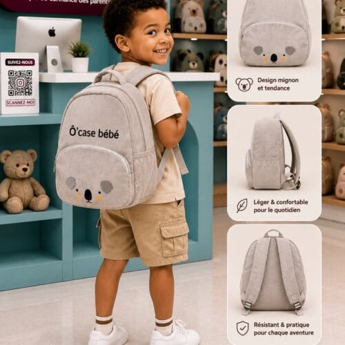 Petit sac à dos gris enfant — crèche