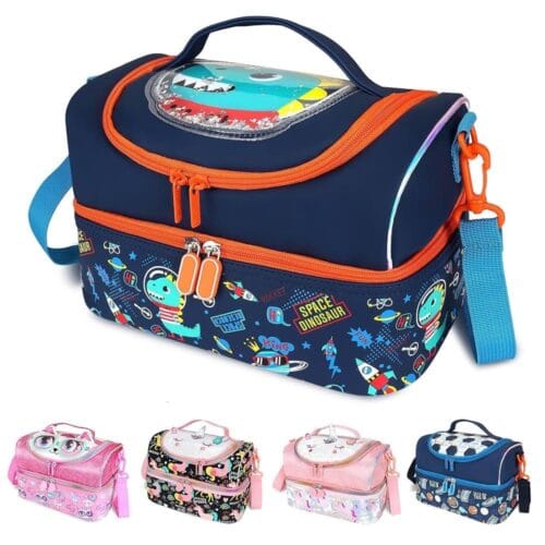 Sac isotherme repas enfant bleu — école