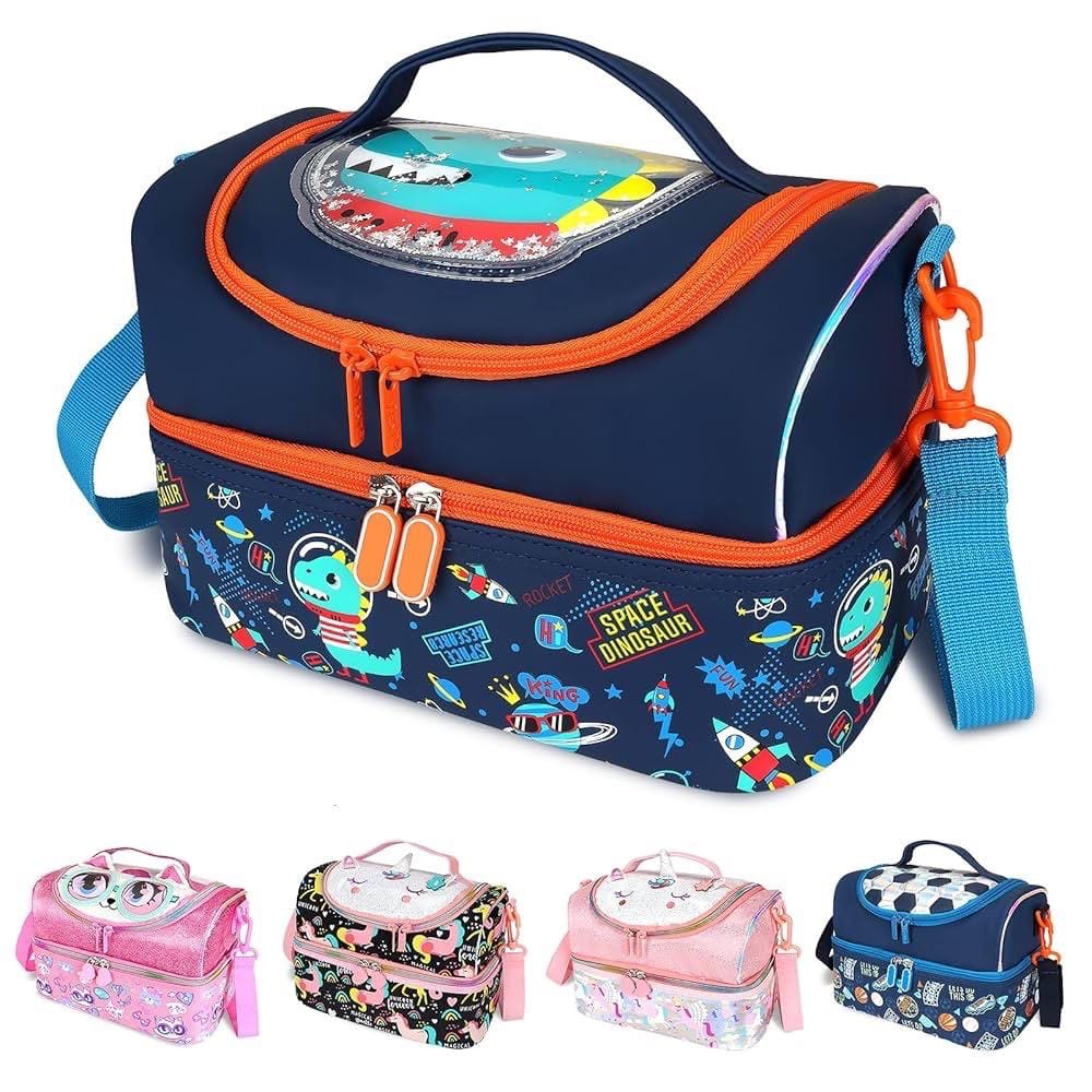 Sac isotherme repas enfant bleu — école