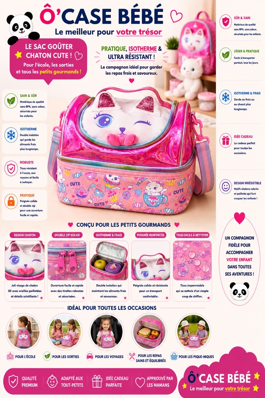 Sac goûter Chaton Fun