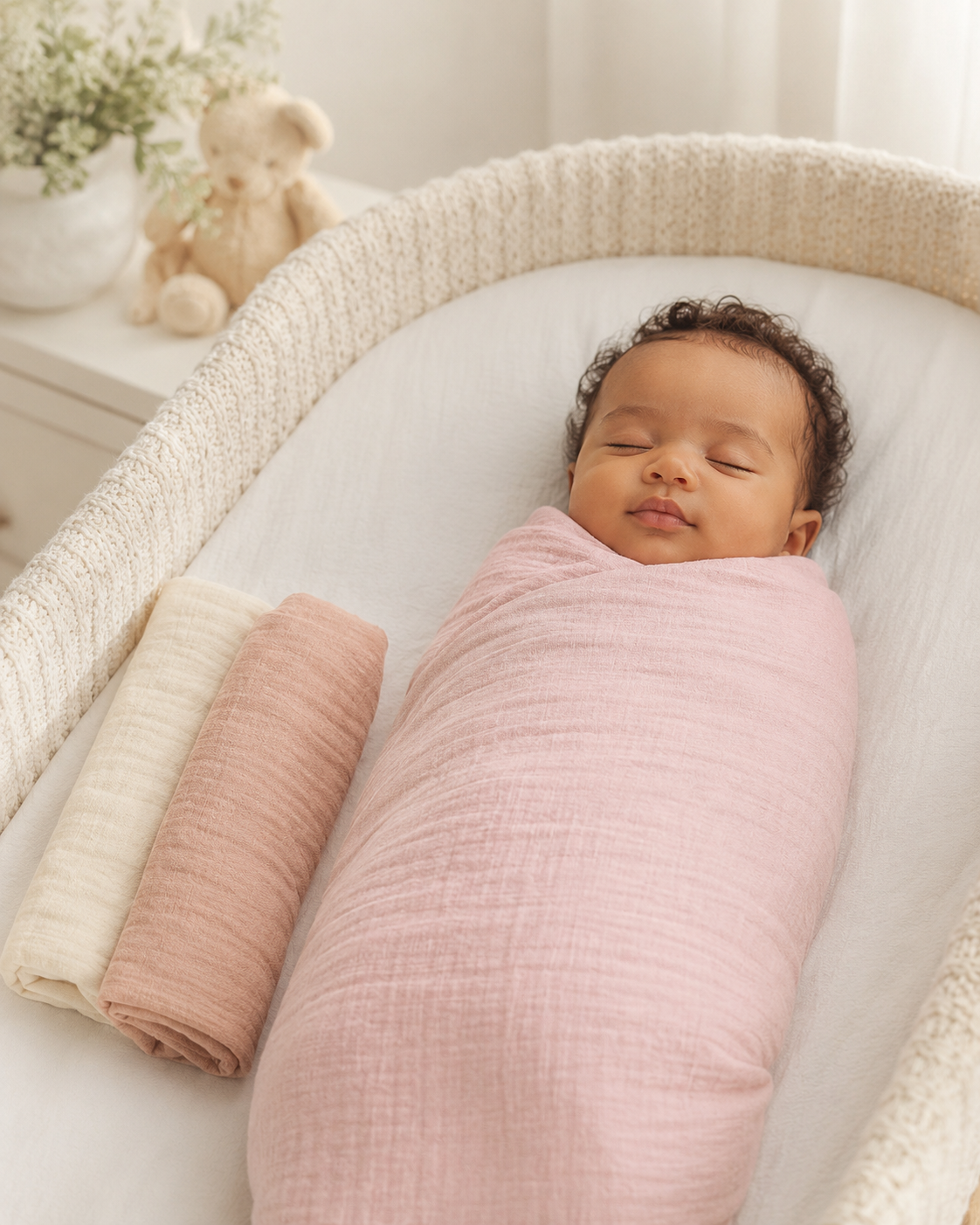 Lot de 3 Langes en Mousseline Bébé 120 x 120 cm – Doux, Légers et Multifonctions – Image 3