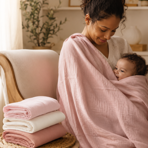 Lot de 3 Langes en Mousseline Bébé 120 x 120 cm – Doux, Légers et Multifonctions
