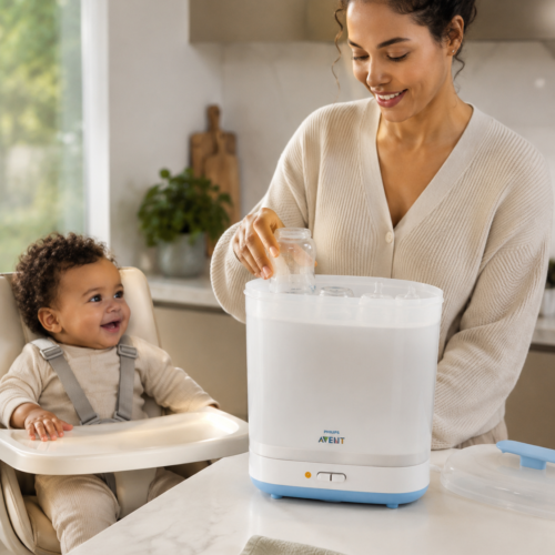 Stérilisateur électrique Philips Avent 2-en-1 – Stérilisation vapeur pour biberons et accessoires