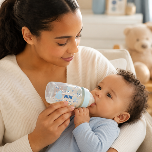 Biberon en Verre NUK 120 ml – Tétine Silicone pour Bébé