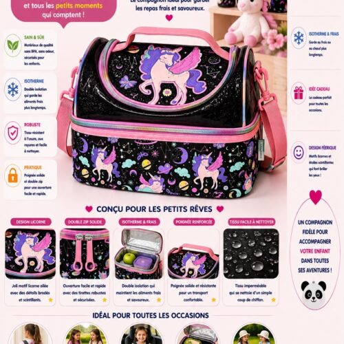 Sac goûter Licorne