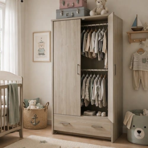 Armoire bébé bois - Rangement vêtements et accessoires