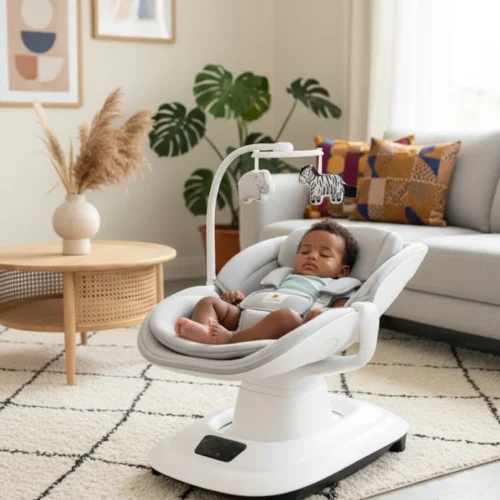Balancelle bébé rotation 360° multi-mouvement - Confort premium
