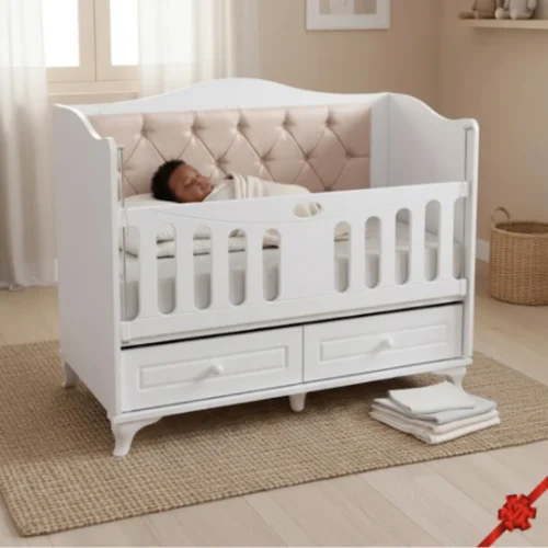 Berceau 102 en bois 120x60 cm - Sécurité et confort pour bébé
