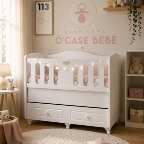 Berceau bébé en bois massif 120x60 - Sommeil sécurisé