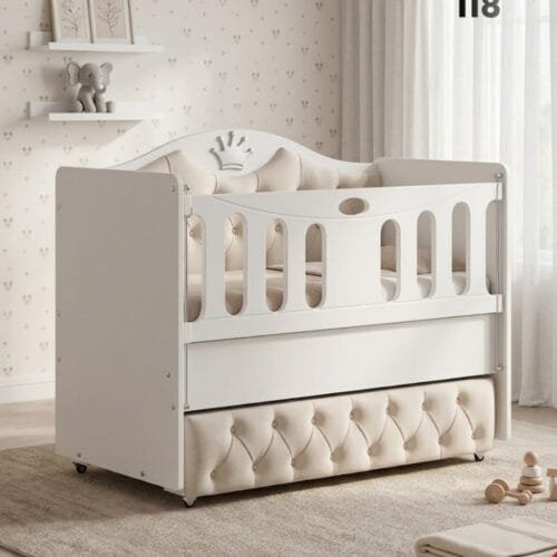 Berceau bois Aden 120x60 cm - Lit bébé robuste et design