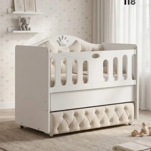 Berceau bois Aden 120x60 cm - Lit bébé robuste et design
