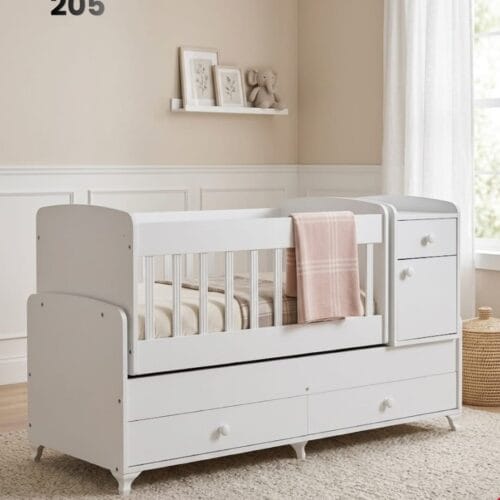Berceau évolutif en bois naturel ajustable - lit bébé durable