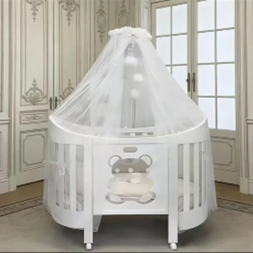 Berceau rond blanc design moderne - 0-6 mois